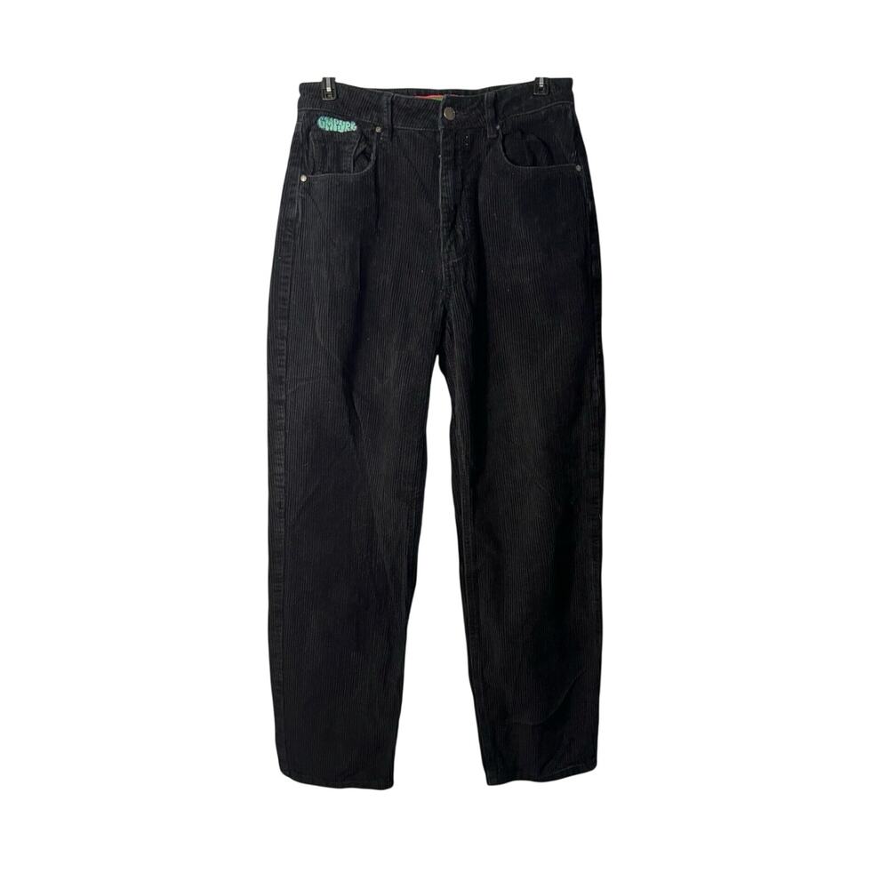 Empyre Corduroy Pants Size 5 Black Straight Leg High Rise Baggy Skater Girl Y2K